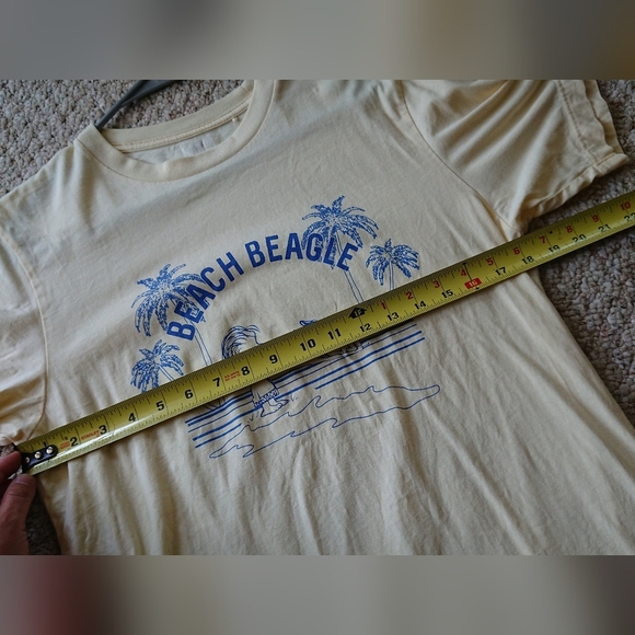 Uniqlo light yellow UT Peanuts Beach Beagle 100% cotton size S - Picture 8 of 11